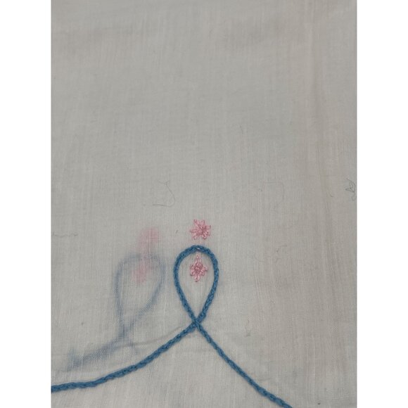 Vintage Baby Embroidered Pink Flowers & Blue Loops READ - Picture 6 of 11